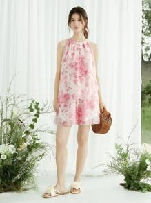 SHEIN Ladiora 女士日常两件套服装 - 粉色 - 查看 1