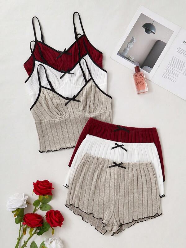 ZzzCrew 3-Piece Solid Color Casual Loungewear Set, Fashionable For Summer Outfit