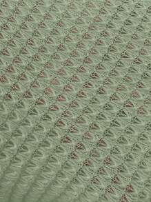 SHEIN LUNE Camiseta casual de punto inglés de color liso, primavera/verano - Verde - Ver 7