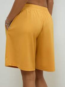 COUREZ 长款运动短裤/夏季短裤 女士夏季穿搭 Y2K 复古风 - 黃色 - 查看 7