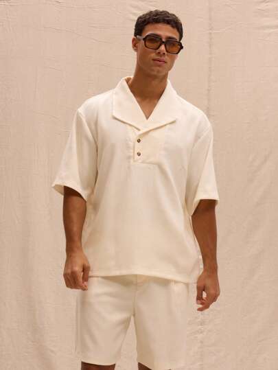 Musero 夸张领口编织短袖Polo衫，春夏街头风假日海滩必备