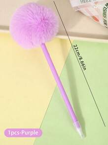 1 件/4 件，塑料毛球笔卡通可爱学生手账笔少女心学校婚礼礼物笔，适合，返校，学校用品，卡哇伊文具，学校颜色，文具，书写笔返校 - 彩色 - 查看 5