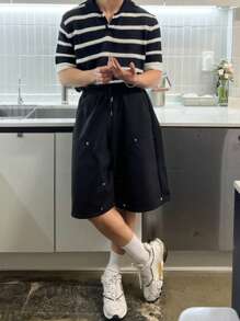 DAZY 男士多色针织毛衣，夏季 - 黑與白 - 查看 5