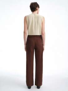 SHEIN Clasi Women's Casual Washed Plain Denim Trousers