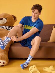 Notgurli Comfortable Soft Basic Quality Men's Loungewear Set - Royal Blue - View 1