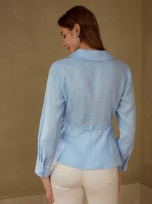 MOTF PREMIUM FOLD PLEATED KNOT BLOUSE