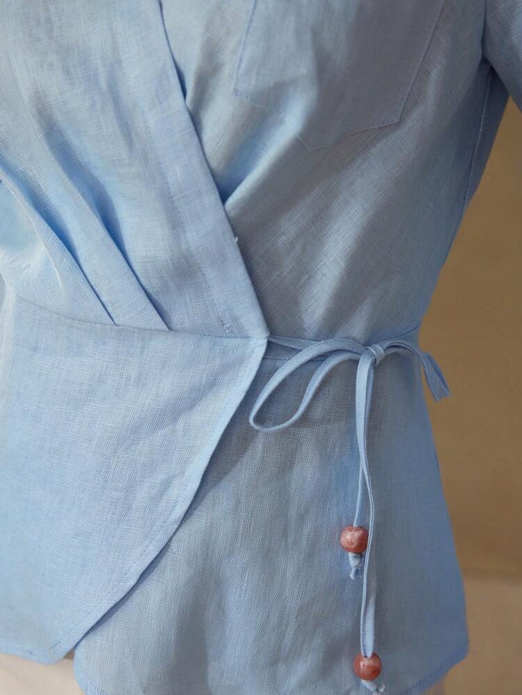 FOLD PLEATED KNOT BLOUSE