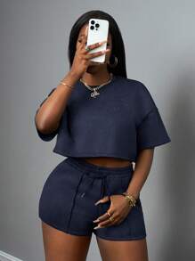 Slaydiva Women Two Pieces Outfits For Daily Wear - Blue - View 7