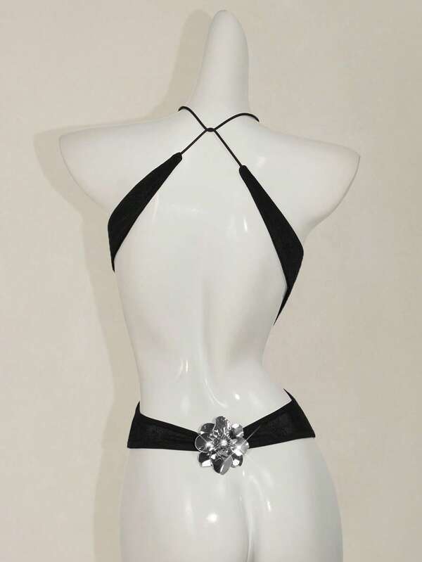 SHEIN ICON 1buc Camolă strâmtă fără spate, de culoare uni, sexy pentru vară