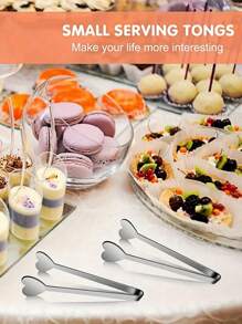2pcs/4pcs/6pcs/8pcs Cute Heart-Shaped Mini Serving Tong, Heart Shaped Mini Tongs Fine Stainless Steel Tong Sugar Cube Tong, Perfect For Appetizers And Fruits, For Coffee Bar Tea Party Occasions