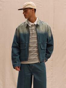 Musero Ombre Zip Through Denim Jacket Only Spring Summer Streetstyle Holiday Vacation - Multicolor - View 1