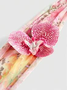 ROMWE Goth Y2K Style Pirate Sexy Cut-Out Side Ruched Removable Mesh Scarf Women Tube Top - Multicolor - View 4