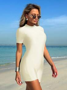 Swim Mulvari SS2025 Women Spring/Summer Beach Swimwear,TSolid Colour Women Bukini Swimsuit,Summer Outfit - White - View 5