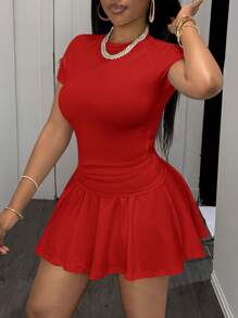 Slaydiva Women Two Pieces Outfits For Daily Wear - Red - View 3