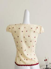 Elamini Rhinestone Trim Off Shoulder Slim Fit T-Shirt - Multicolor - View 2