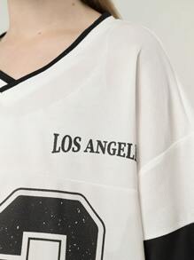 SHEIN Set de 2 bucăți pentru fete Elder Tween Girl, ocazional de zi cu zi, în stil sport în aer liber, set de pantaloni scurți cu mânecă scurtă, vară