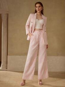 MOTF PREMIUM 花卉提花结构西装外套，情人节 - 粉色 - 查看 1