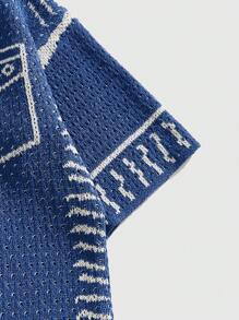 ROMWE MEN Street Life Men Knit Short Sleeve Sweater, Minimalist & Fashionable, Suitable For Summer Vacation