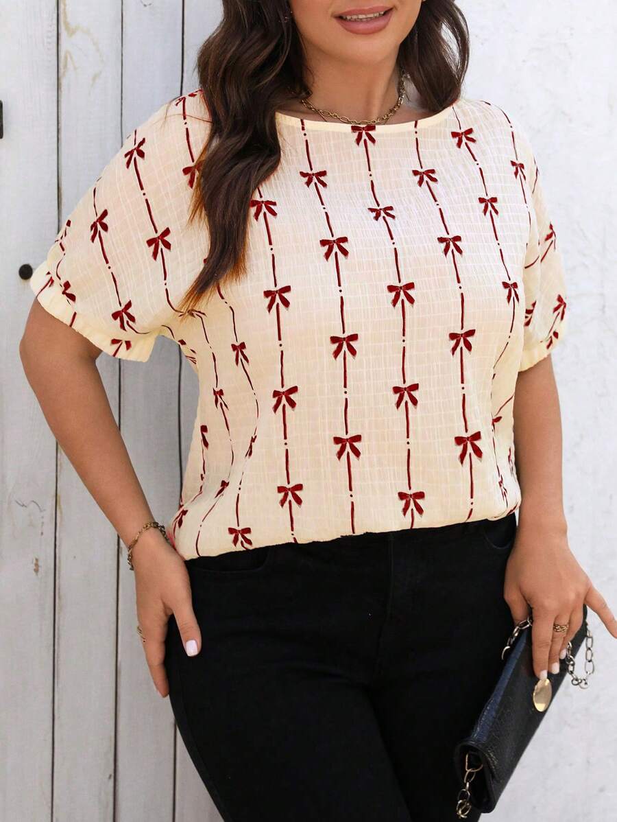 SHEIN LUNE Plus Size Printed Shirt, Fashionable For Summer - Multicolor - View 1