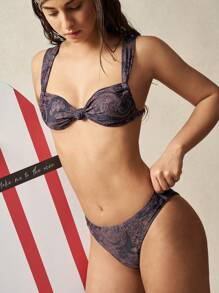 VARSIVA Women Retro Floral Print Bikini Set, Vacation & Beach - Multicolor - View 1