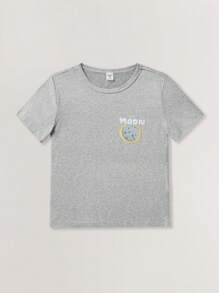 Tween Boys' Letter Print Short Sleeve Top And Shorts Pajama Set