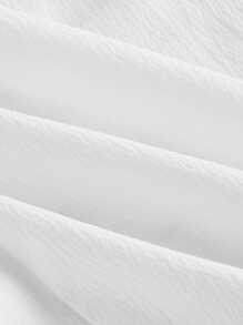 SHEIN MOD White Embroidered Plus Size Women Cropped Suit Jacket - White - View 4