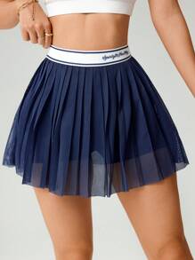 Easithlete Mesh Sports Skirt Shorts, Fashionable For Summer