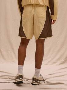 Musero Minimal Panelled Runner Shorts Co Ord Bottom Only Spring Summer Vacation Easter - Yellow - View 4