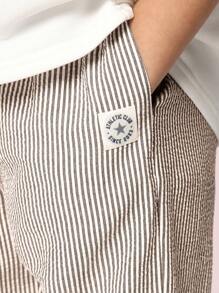 SUMWON Pull On Pants Boys Striped Cotton Casual Pants Youth Wide Leg School Uniform Classic Comfortable Spring Fall Winter Pants With Side Pockets - Brown - View 6