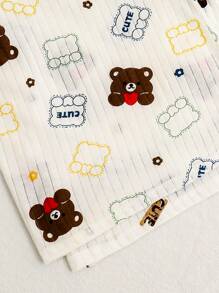2025 Young Boys Cartoon Print Short Sleeve T-Shirt And Shorts Home Outfit 4Pcs Set, Summer