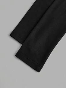 SHEIN EZwear 2 件套酒红色和黑色罗纹拉链长袖针织 T 恤女士 - 彩色 - 查看 8