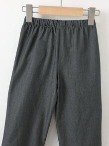 Loomiva Young Boys' Fitted Elastic Waist Black Woven Pants, Back-To-School, Spring/Summer - Black - View 3