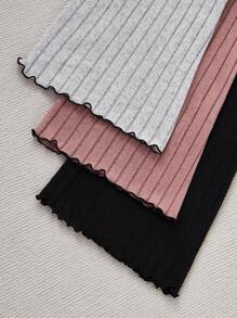 3 Sets Bow Decor Rib Knit Cami Top & Pants Pajama Set Lounge Set