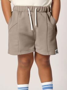 SUMWON Bộ đồ thể thao hai mảnh phối màu Waffle Knit Good Vibes mùa hè dành cho bé trai - Màu nâu  Mocha - Xem 6