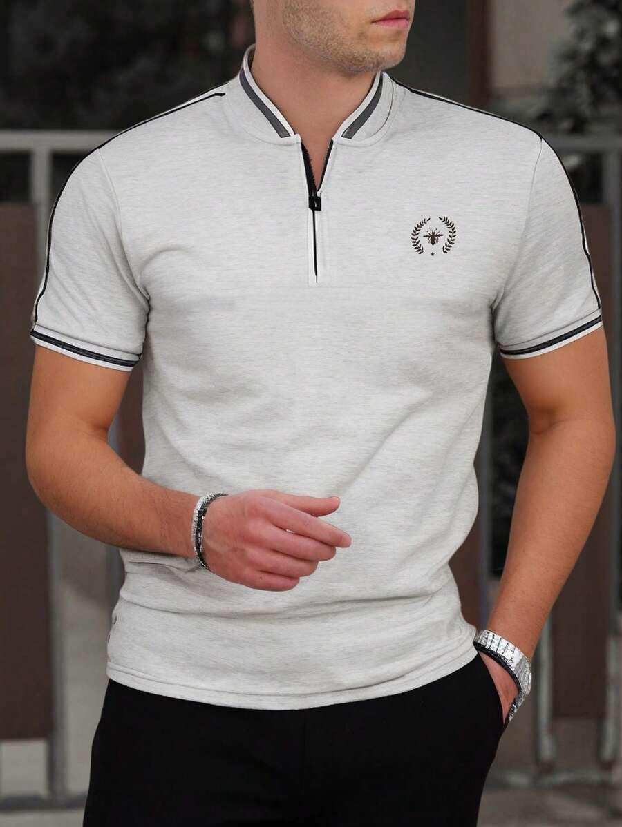 Manfinity Homme 男士动物印花条纹 Polo 衫 白色 Polo 衫 男士白色 Polo 衫 男士白色 Polo 衫 男士白色 Polo 衫 男士白色 Polo 衫 - 灰色 - 查看 1