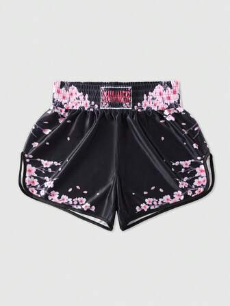 Anime Men's Floral Sakura Sports Boxing Basketball Shorts, Summer, For Back To School