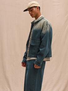 Musero Ombre Zip Through Denim Jacket Only Spring Summer Streetstyle Holiday Vacation - Multicolor - View 2