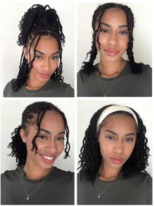 Boho Braids 1 件装非洲弹簧扭结真人发非洲卷曲大块钩针人发接发，适合迷你扭结辫子，自然黑色非洲卷发接发，适合无结辫子，48 克/件 - Natural Black - 查看 4
