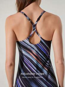 GLOWMODE Vestido FeatherFit™-Air con pantalón corto incorporado, cuello cuadrado ajustable en la espalda, bolsillo, anti-deslizante, ligera sujeción, yoga de bajo impacto, verano, secado rápido, transpirable - Multicolor - Ver 5