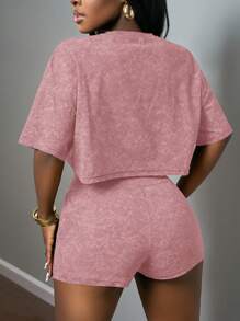 Slaydiva Women Two Pieces Outfits For Daily Wear - Pink - View 2