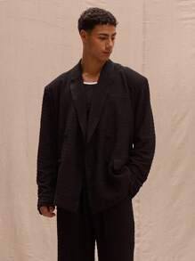 Musero 简约纹理双排扣西装外套仅限春夏时尚复活节