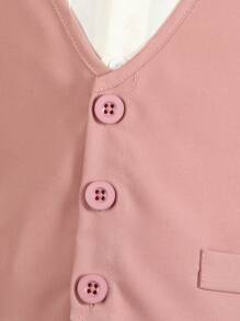 SHEIN Tween Boy 3Pcs Gentleman Outfit - Vest+Long Pants+Hat, Formal Suit For Birthday Party, Wedding, Anniversary, Valentine's Day, Christmas