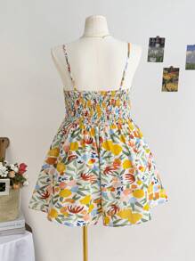 Soleia 大码女式清新花卉印花吊带背心连体衣，夏季度假