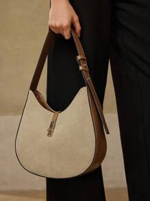 MOTF PREMIUM PU LEATHER TURNLOCK SHOULDER BAG - Khaki - View 6