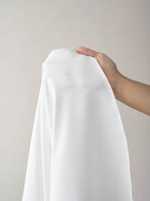 SHEIN EZwear 女士春季时尚白色领带袖口衬衫连衣裙 - 白色 - 查看 7