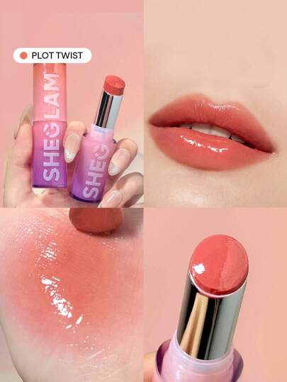 Mirror Kiss High-Shine Lipstick-Plot Twist 12 Colors High Gloss Shine Glitter Lipstick Moisturizing Reduce Lip Fine Lines Lip Balm Lip Makeup Brand Beauty Makeup Face Paint Cosmetic For Women Girls Perfect For Fall Winter Ideal For Y2K Fancy Fashion Suitable For Birthday Christmas Present Party Ready Best Color