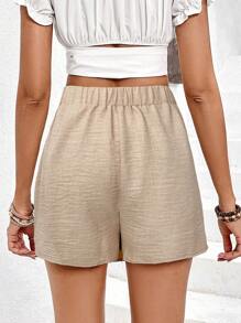 SHEIN Frenchy 女式夏季简约裹身裙裤，带环饰