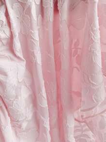 Soleia 女士花卉提花系带喇叭袖时尚衬衫