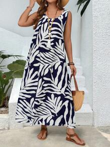 EMERY ROSE Đầm Maxi Mùa Hè Không Tay Cổ Tròn In Hoa Cỡ Lớn Cho Nữ - Nhiều màu - Xem 5