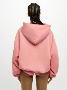 SUMWON WOMEN 超大拉链连帽衫冬季家居服原创系列休闲运动休闲街头服饰基本款运动衫羊毛运动服秋季时尚